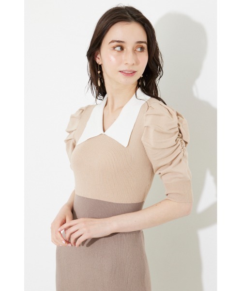 「rienda」 ニットワンピース MEDIUM ベージュ レディース_画像7
