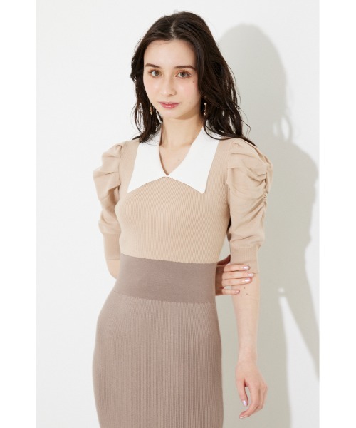 「rienda」 ニットワンピース MEDIUM ベージュ レディース_画像8