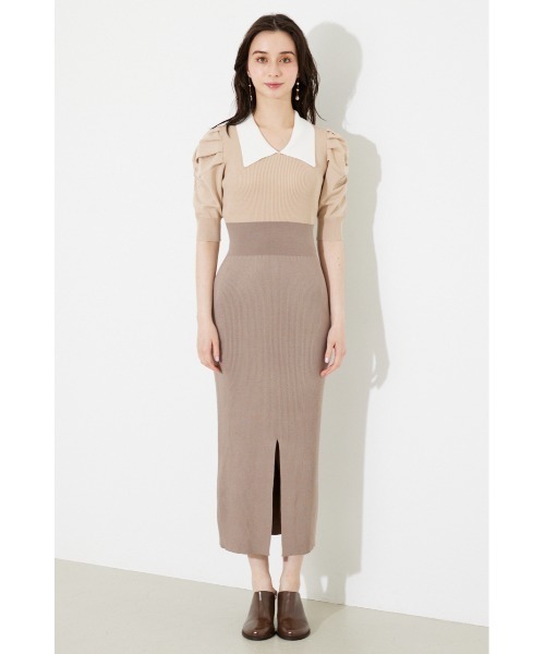 「rienda」 ニットワンピース MEDIUM ベージュ レディース_画像9