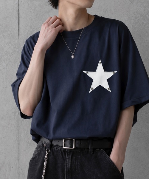 アロハシャツ tシャツ 半袖 「82」スター ワッペン スタッズ クルー