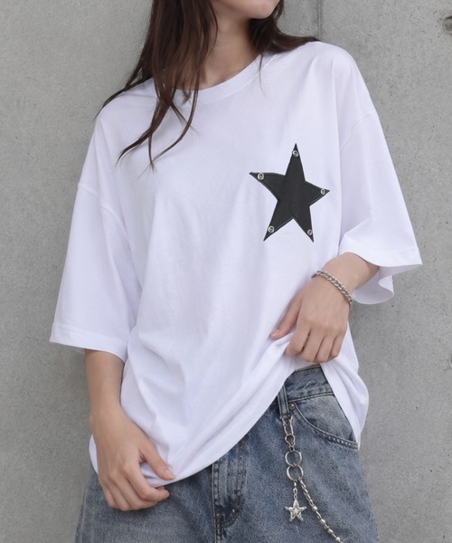 アロハシャツ tシャツ 半袖 「82」スター ワッペン スタッズ クルー