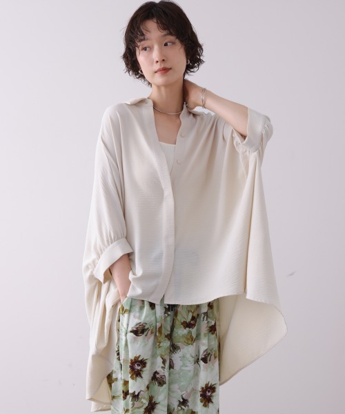 Bou Jeloud（ブージュルード） チュニック 麻ライクギャザースリーブ 
