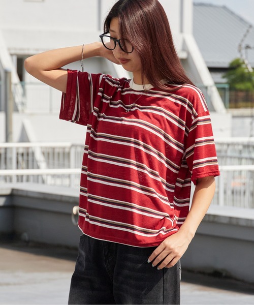 Chick tシャツ 半袖 Boxy-Fit Wide-Stripe T-Shirt / ボックス