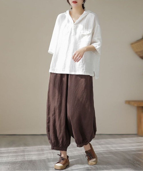 「BLANC FICELLE」 半袖シャツ M ホワイト レディース_画像8