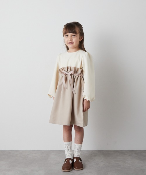 「riziere」 「KIDS」長袖ワンピース 110 ベージュ キッズ_画像5