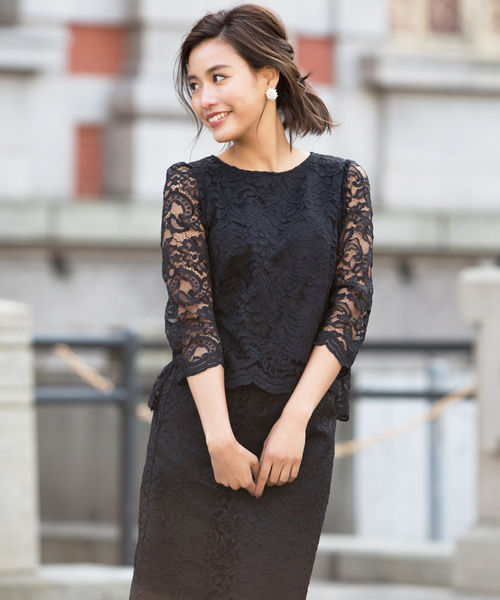 Kana セットアップ 総レース 結婚式 お呼ばれ パーティー ドレス