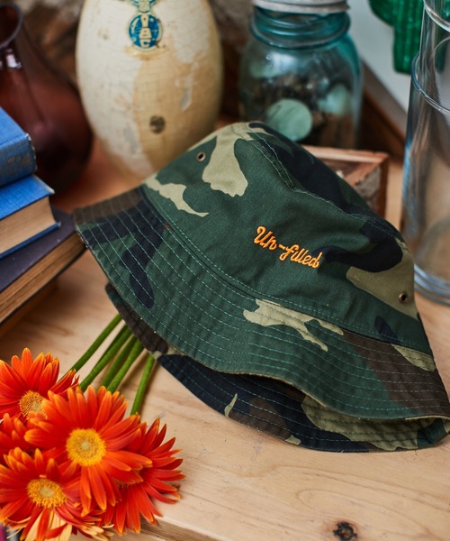 UN-FILLED 帽子 ハット mko10106-Logo one point stitch Bucket