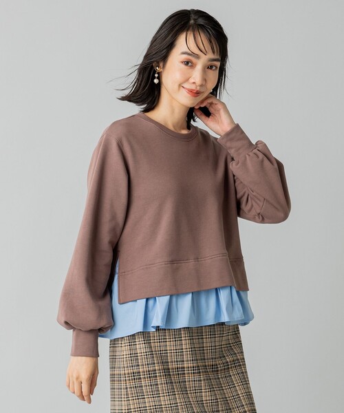 tシャツ 「洗える」コンビネーションスウェット プルオーバー レディース