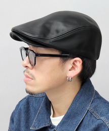 レックハッター CREST レザー 帽子 ハンチング 本革 キャップ ReqHatter 帽子 ベレー帽 本革 レザー ハンチング メンズ