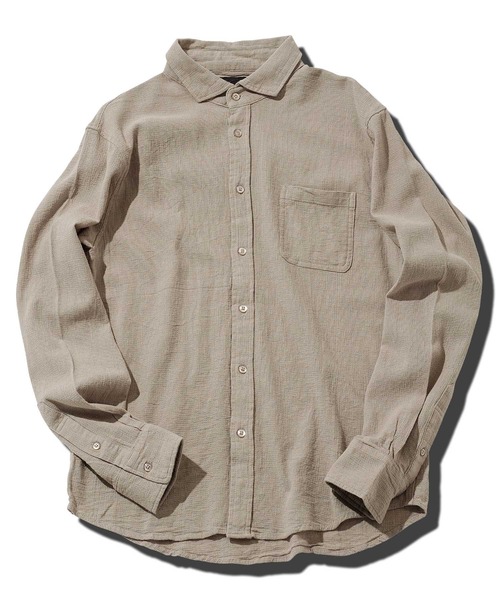 JIGGYS SHOP（ジギーズショップ） シャツ ストレッチ綿麻 長袖パナマ