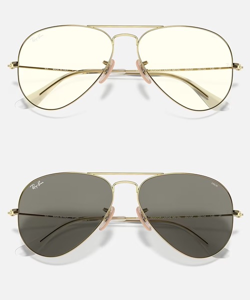 Ray-Ban（レイバン） サングラス 偏光 調光 サングラス AVIATOR CLEAR