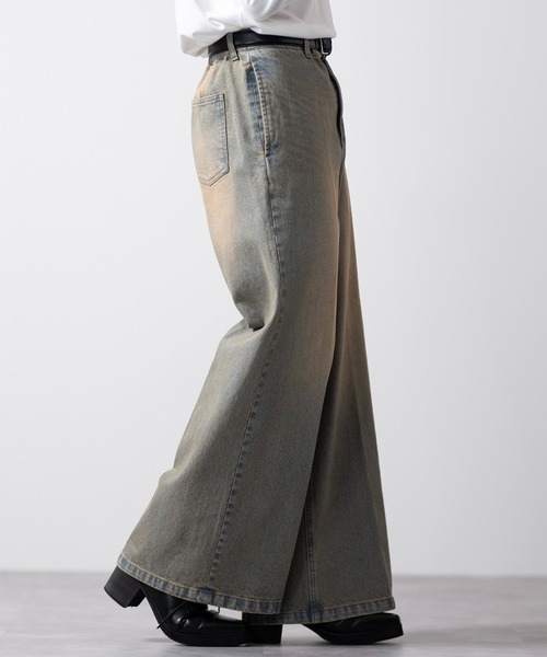 ジーンズ 「CLEL」Vintage Design Flare Denim Pants 