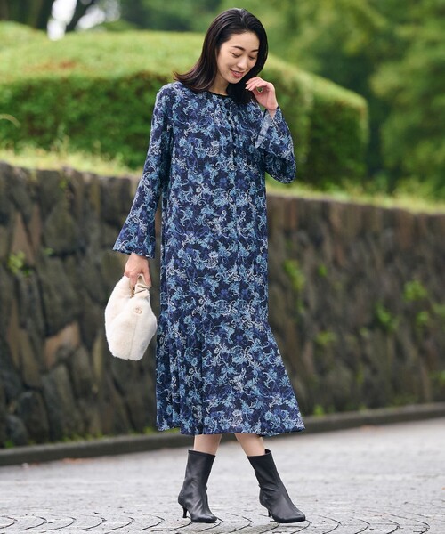 自由区 ワンピース 「洗える」バロックプリント : ZOZOTOWN Yahoo!店