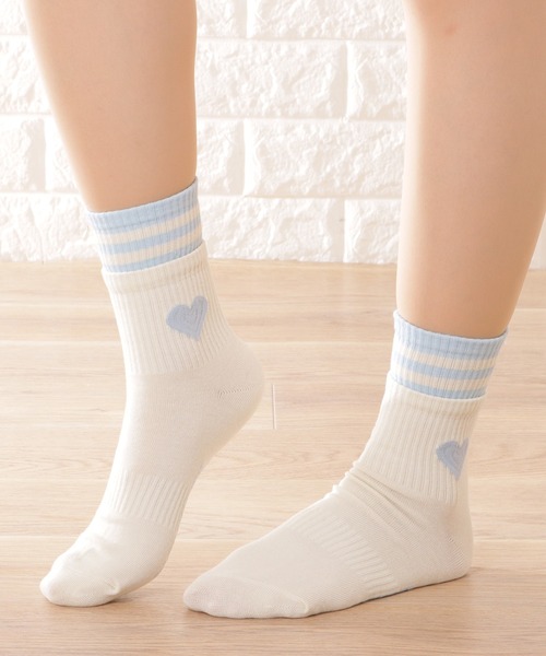 G1813 ララソ Lace Ladies 靴下 「7足セット」フェイクレイヤード配色