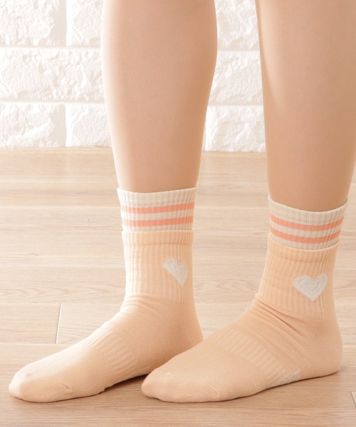 G1813 ララソ Lace Ladies 靴下 「7足セット」フェイクレイヤード配色