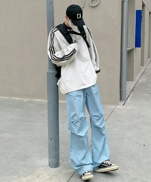 MGV（エムジーヴィー） パンツ ワンポイントナイロンカラーパンツ