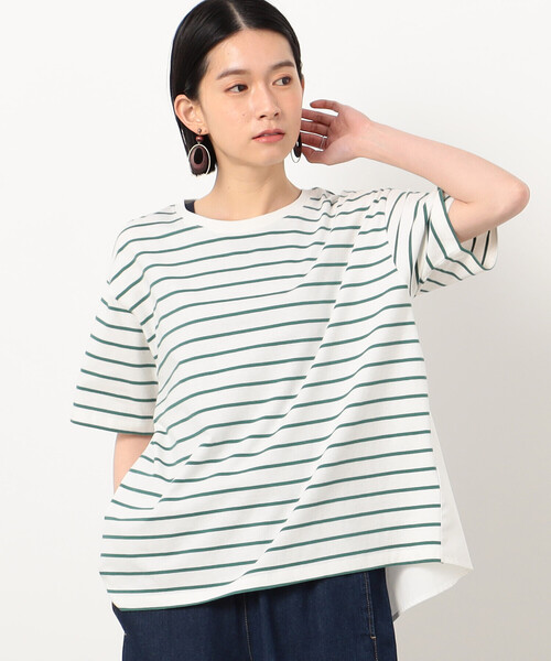 tシャツ ボーダー バックフレアTシャツ レディース : ZOZOTOWN