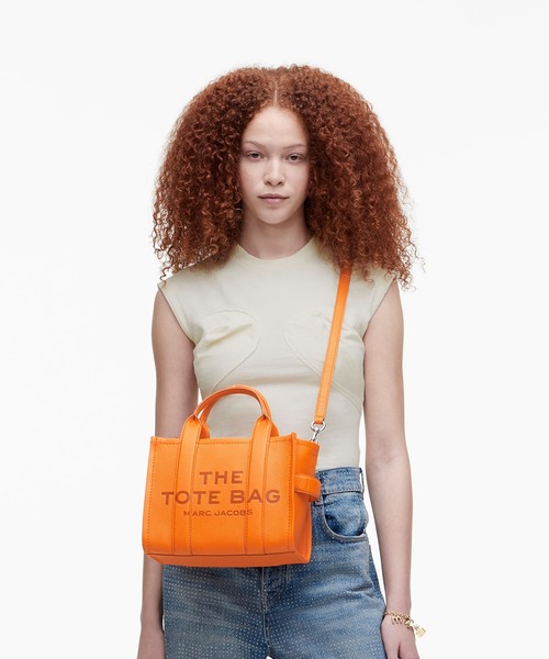 【新品未使用】マークジェイコブス　ザ レザーバケットバッグ　2way オレンジ MARC JACOBS - 【新品未使用】マークジェイコブス ザ レザーバケット