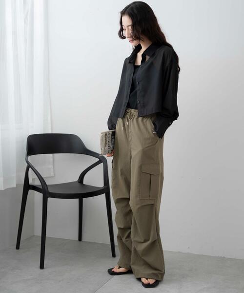 ブラウス シャツ バイオウォッシュ加工ショートシャツ レディース WEGO ブラウス シャツ WEGO/シアーショートシャツ レディース