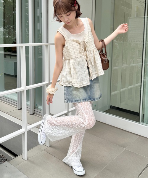 SOLLON. パンツ レースフレアパンツ/レギンスパンツ レディース