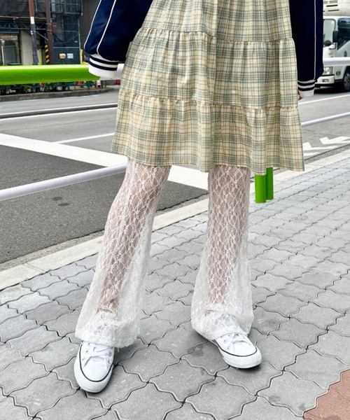 EU4RIA レース フレアパンツ M セール】レースフレアパンツ（その他パンツ）｜EVRIS（エヴリス