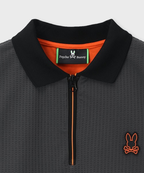 Psycho Bunny Sサイズ ポロシャツ 黒 Psycho Bunny ポロシャツ 「GOLF」 シルエットバニーワッペン