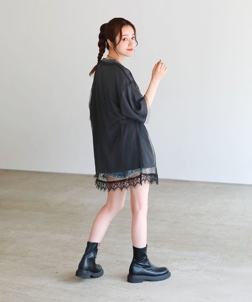 uora tシャツ ピグメント加工 ロックTシャツシアーチュール