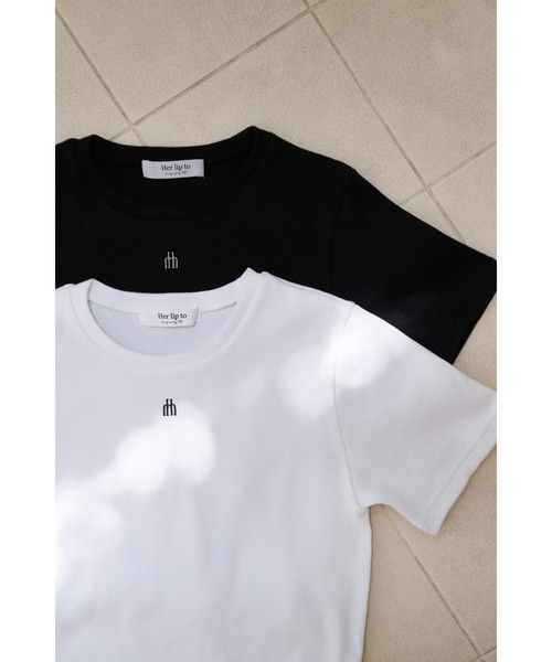 トップス Trois Logo Ribbed Tee Her lip to tシャツ Trois Logo Ribbed Tee レディース