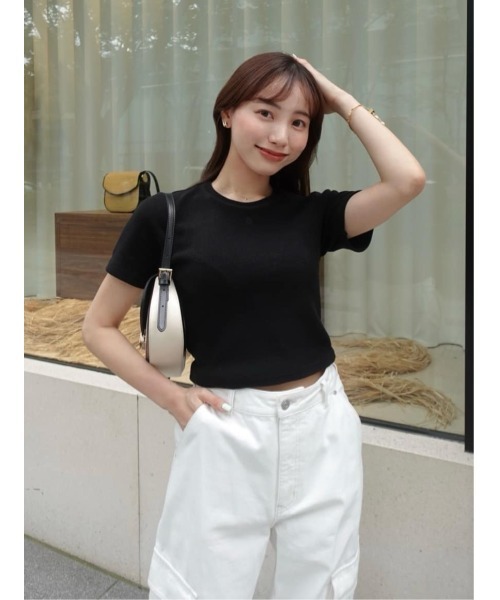 トップス Trois Logo Ribbed Tee Her lip to tシャツ Trois Logo Ribbed Tee レディース