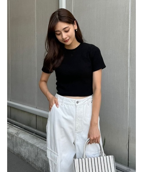 トップス Trois Logo Ribbed Tee Her lip to tシャツ Trois Logo Ribbed Tee レディース