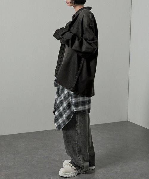 シャツ 「Alfred Alex」ヴィンテージメイクビッグデニムシャツ メンズ