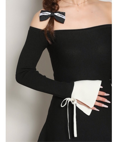 ♡新品 darich オフショルフレアニットミニワンピース♡ Darich ワンピース オフショルフレアニットミニワンピース