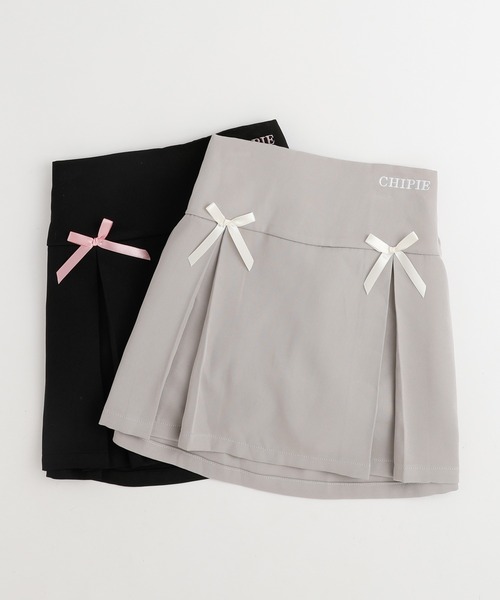 URBAN CHERRY スカート 「CHIPIE/シピ」サテンリボンタックプリーツ