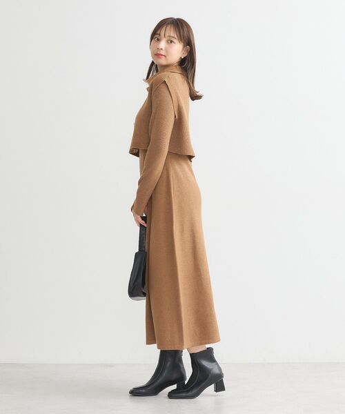 earth music&ecology ワンピース SET2点ZIPベスト+ニット