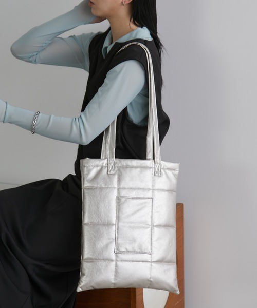【A4収納可能】3way BAG／シルバーキルティング 楽天市場】トートバッグ レディース 大きめ 軽量 a4 ナイロン