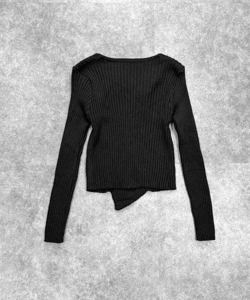 LVEU.（ラブユ） ニット セーター 「LVEU.」ボタンデザインリブニット