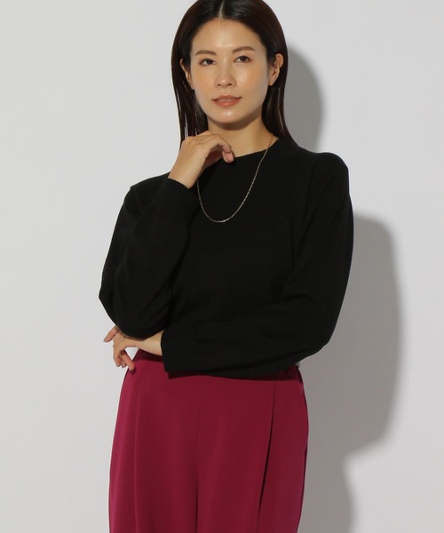 ニット セーター すっきりハイゲージモックネックプルオーバー/147924 レディース Elura ニット セーター すっきりハイゲージモックネックプル