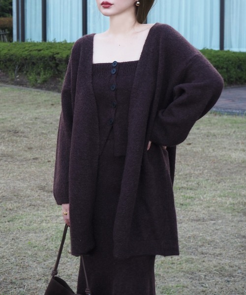 セットアップ knit cardigan tops skirt 3set /「3点セット