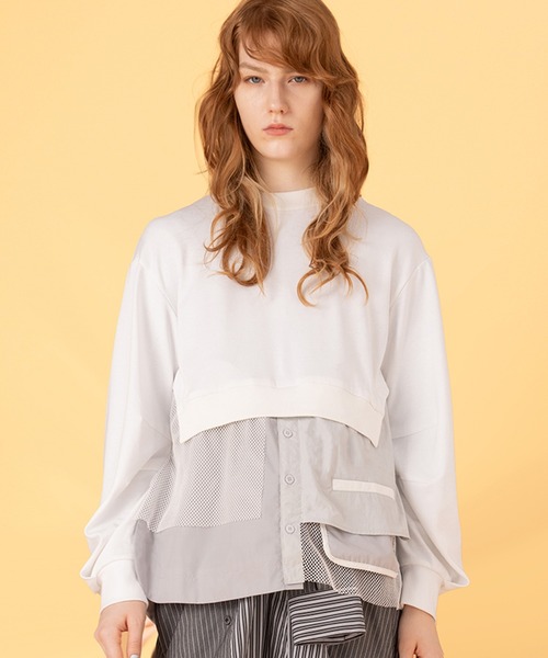 tシャツ AULA AILA（アウラ アイラ）別注シアーコンビネーションプルオーバー レディース AULA AILA tシャツ AILA（アウラ アイラ）別注シアー