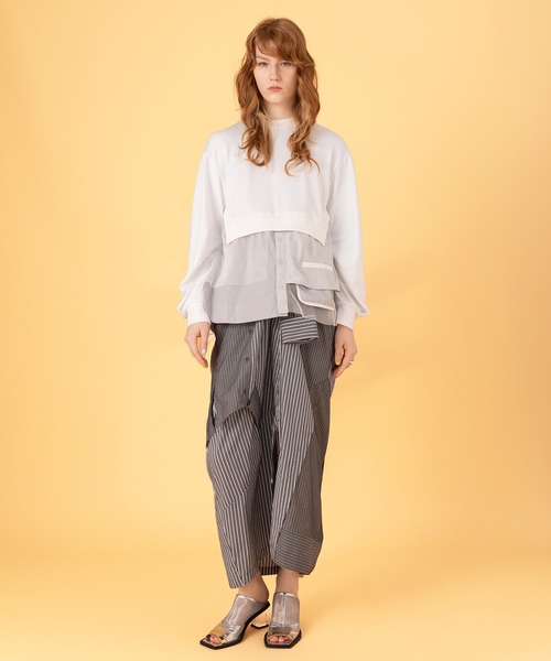 アウラアイラ シャツコンビネーションプルオーバー AULA AILA tシャツ シャツコンビネーションプルオーバー