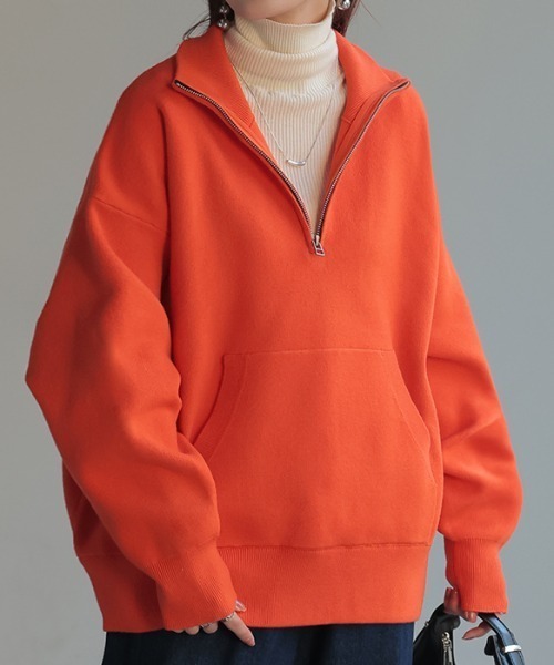 HUG.U(ハグユー) ニット セーター ハーフジップニット レディース HUG.U(ハグユー) ニット セーター ハーフジップニット レディース