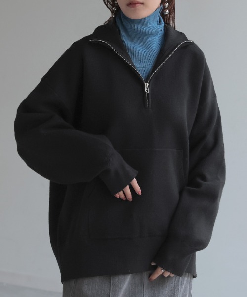 HUG.U（ハグユー） ニット セーター ハーフジップニット レディース