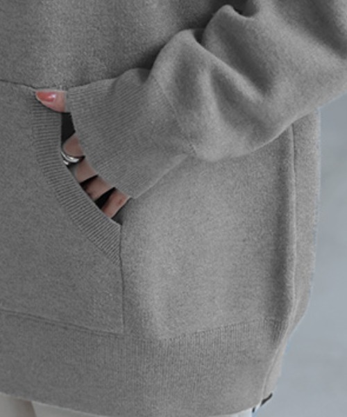 HUG.U（ハグユー） ニット セーター ハーフジップニット レディース