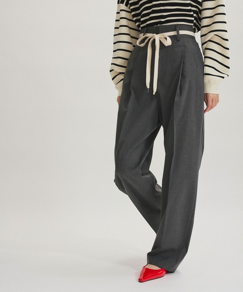★新品未使用★adam et rope パラシュートスラックス38 ブラック ADAM ET ROPE' パンツ 「環境配慮」パラシュートスラックス