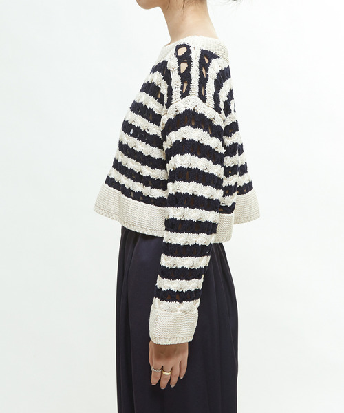 martinique ニット セーター ケーブルアイレットプルオーバー  