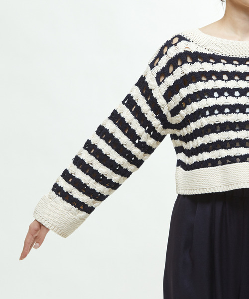 martinique ニット セーター ケーブルアイレットプルオーバー  