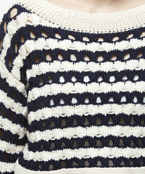 martinique ニット セーター ケーブルアイレットプルオーバー  