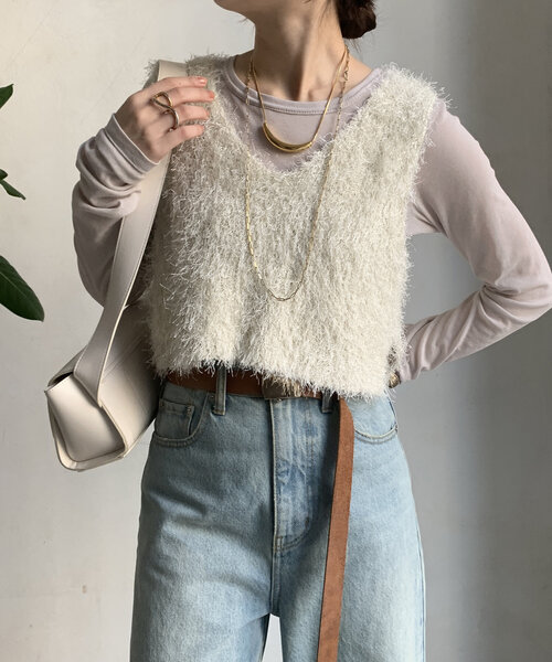 DouDou ニット セーター 「WEB限定」 ロングシャギーニット