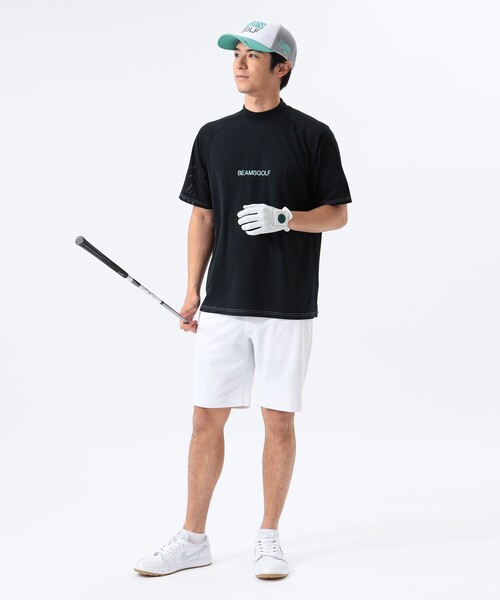 BEAMS GOLF tシャツ ORANGE LABEL / ラグラン切り替え モック