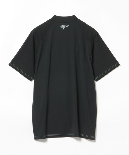 ビームスゴルフ　モックネック　半袖カットソー　ブラック　黒 BEAMS GOLF tシャツ ORANGE LABEL / ラグラン切り替え モック